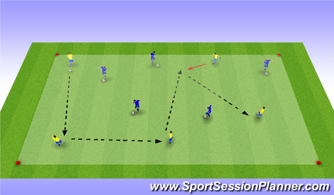Football/Soccer Session Plan Drill (Colour): Tecnical Fun drill