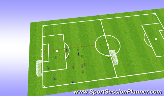 Football/Soccer Session Plan Drill (Colour): 6 v 6