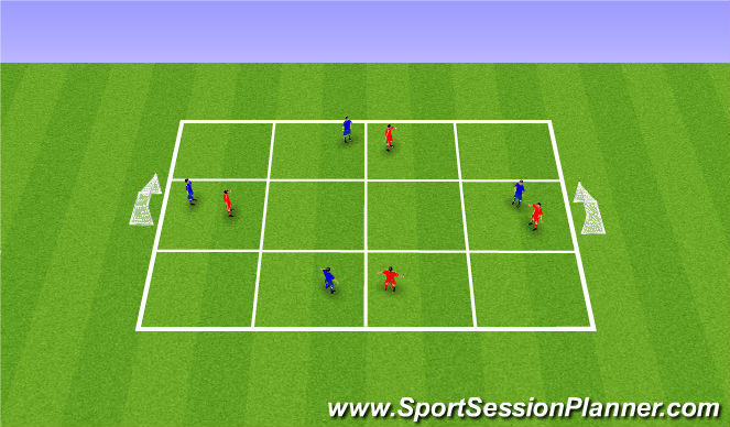Football/Soccer Session Plan Drill (Colour): 4v4's