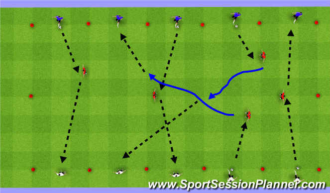 Football/Soccer Session Plan Drill (Colour): Passing & Receiving with Distraction