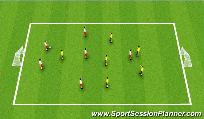 Football/Soccer Session Plan Drill (Colour): Global - SSG Defending