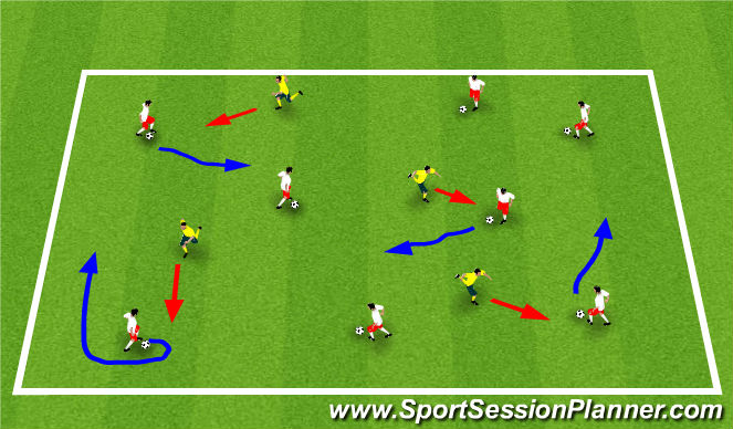 Football/Soccer Session Plan Drill (Colour): Warm-up: Hunters