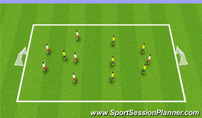 Football/Soccer Session Plan Drill (Colour): Global - SSG Defending