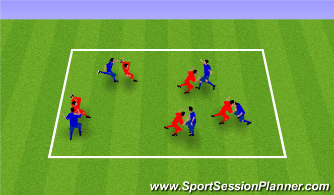 Football/Soccer Session Plan Drill (Colour): Knee tag warm up