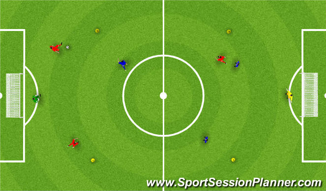 Football/Soccer Session Plan Drill (Colour): Futsal en attaque-rapide (global) 3v3