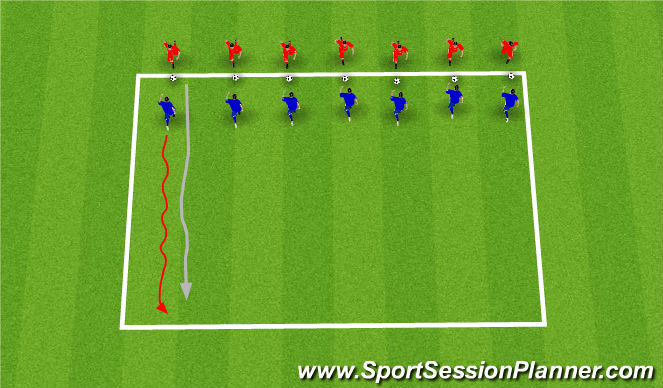 Football/Soccer Session Plan Drill (Colour): Defending Technique(20 mins)
