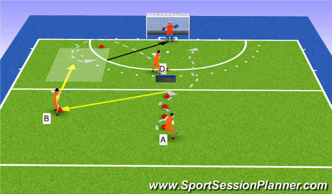 Hockey Session Plan Drill (Colour): Aanbieden (variant)