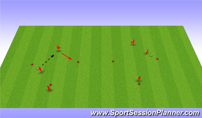Football/Soccer Session Plan Drill (Colour): Technical passing diamond