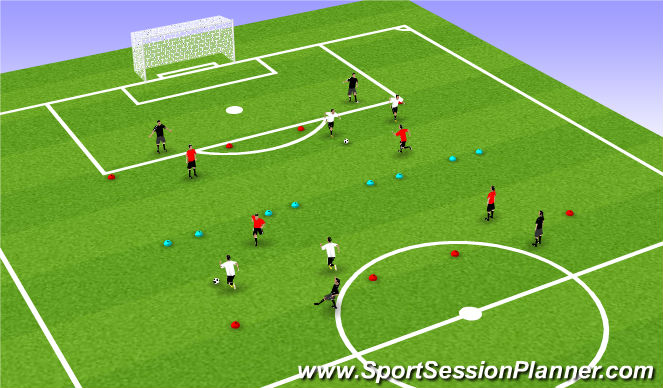 Football/Soccer Session Plan Drill (Colour): 支援走位