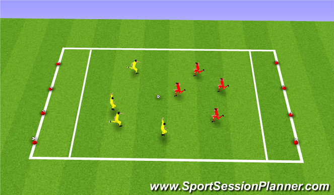Football/Soccer Session Plan Drill (Colour): Global 3v3
