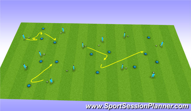 Football/Soccer Session Plan Drill (Colour): Turning practice