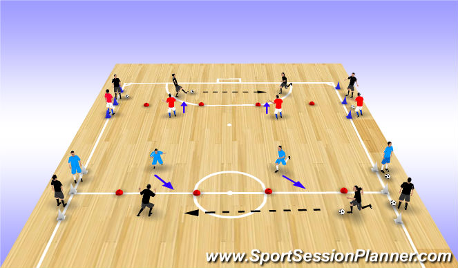 Futsal Session Plan Drill (Colour): 2V2 Communication