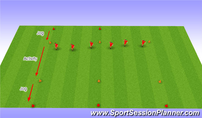 Football/Soccer Session Plan Drill (Colour): WarmUp (Gym Run)