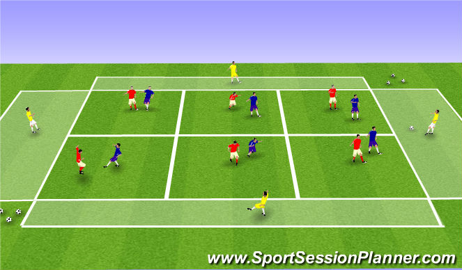 Football/Soccer Session Plan Drill (Colour): Zonal Game