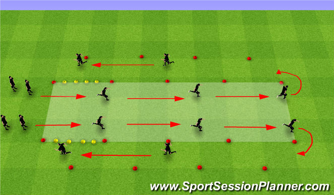 Football/Soccer Session Plan Drill (Colour): FIFA 11+ - WARM UP