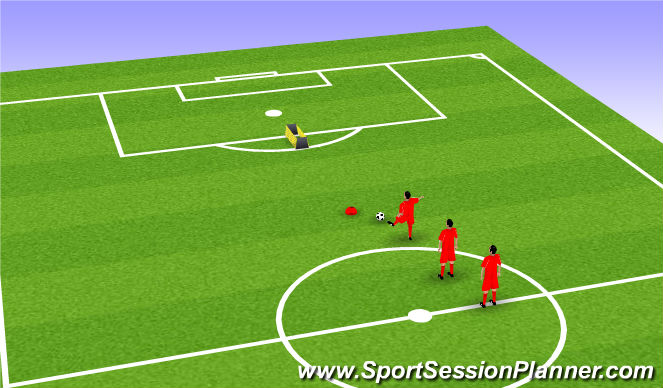 Football/Soccer Session Plan Drill (Colour): Chipping ball in container