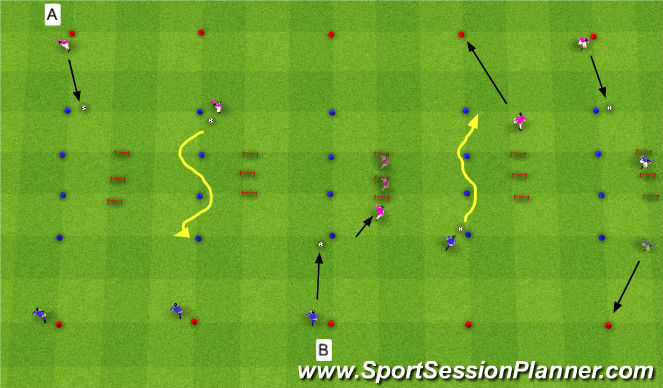 Football/Soccer Session Plan Drill (Colour): Warm - up
