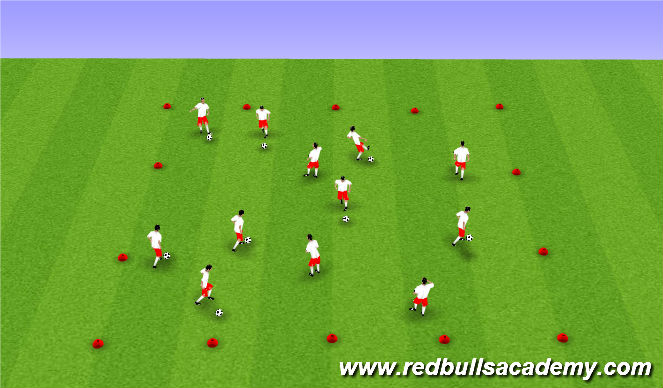 Football/Soccer Session Plan Drill (Colour): Warm Up - Changes of Direction