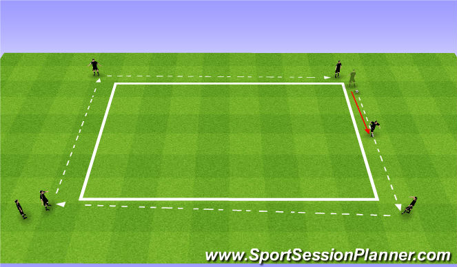 Football/Soccer Session Plan Drill (Colour): Tech - Short passing 1