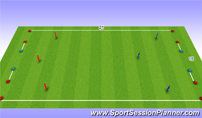 Football/Soccer Session Plan Drill (Colour): 3v3 - 3 goals