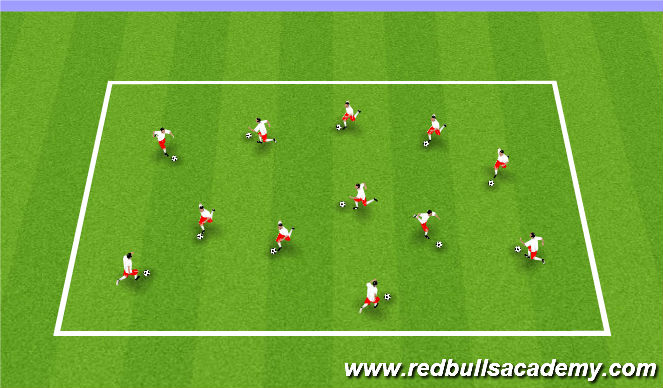 Football/Soccer Session Plan Drill (Colour): Ball Mastery/Knockout