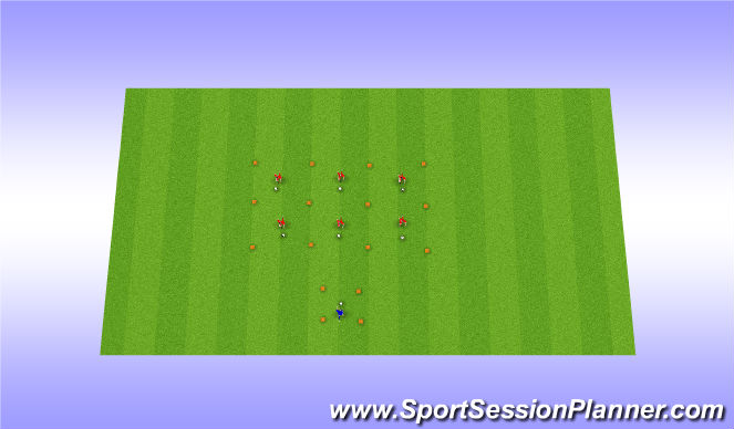 Football/Soccer Session Plan Drill (Colour): Moves in squares