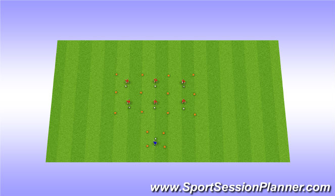 Football/Soccer Session Plan Drill (Colour): Moves in squares