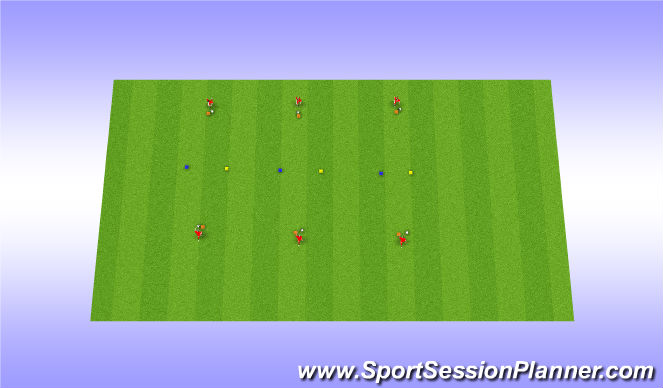 Football/Soccer Session Plan Drill (Colour): Passing moves - Go around the cone