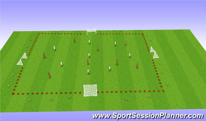 Football/Soccer Session Plan Drill (Colour): 4 GOAL GAME