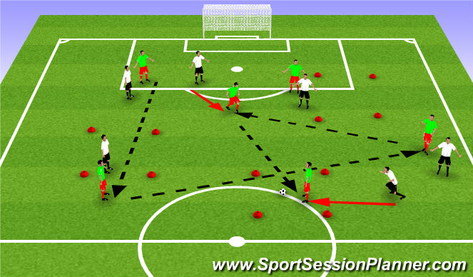 Football/Soccer Session Plan Drill (Colour): Global - Pass and Move Game