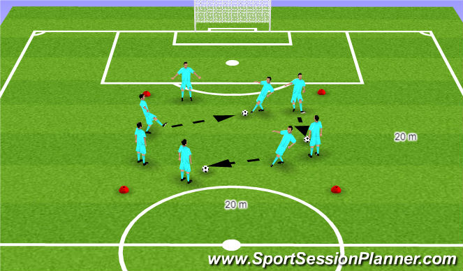 Football/Soccer Session Plan Drill (Colour): Skill Intro progression