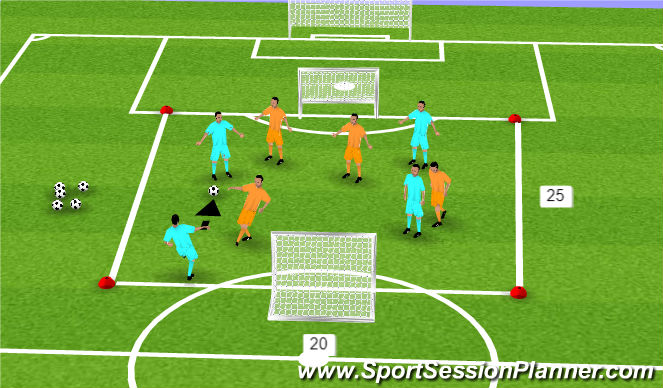 Football/Soccer Session Plan Drill (Colour): Skill Game