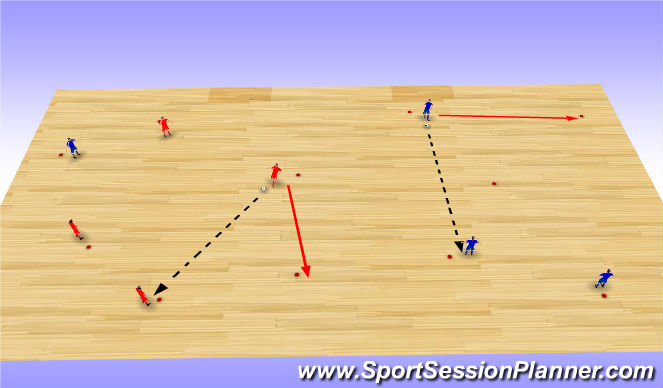 Futsal Session Plan Drill (Colour): Pass and Move Warm Up