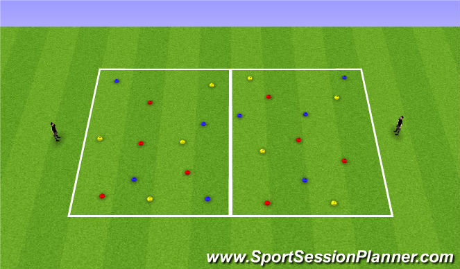Football/Soccer Session Plan Drill (Colour): Scattered