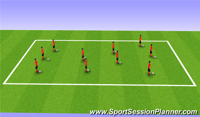 Football/Soccer Session Plan Drill (Colour): Ball in the Legs