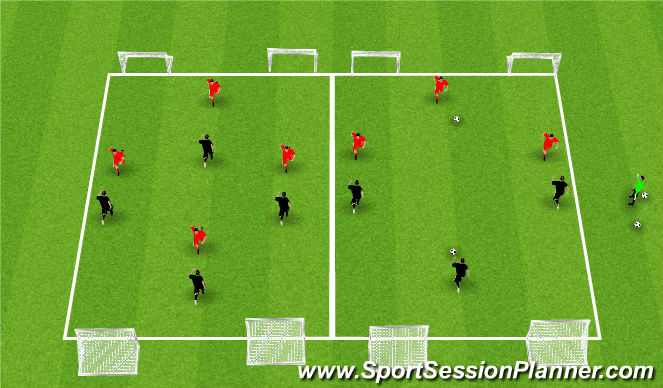 Football/Soccer Session Plan Drill (Colour): SSG