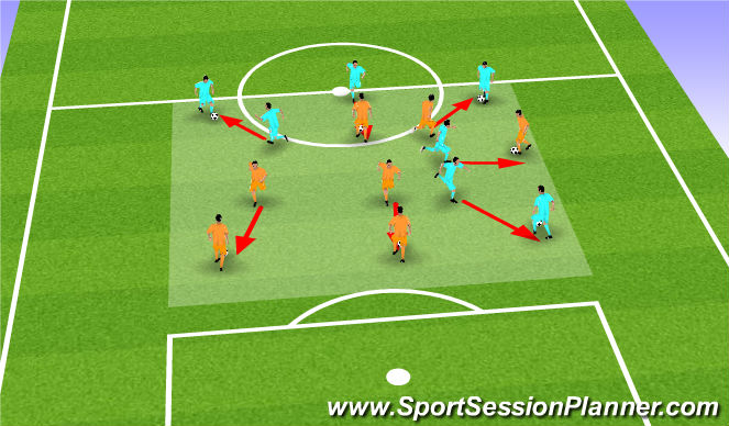 Football/Soccer Session Plan Drill (Colour): Passing Practice