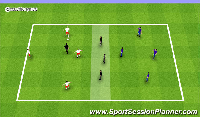 Football/Soccer Session Plan Drill (Colour): Possession to Create