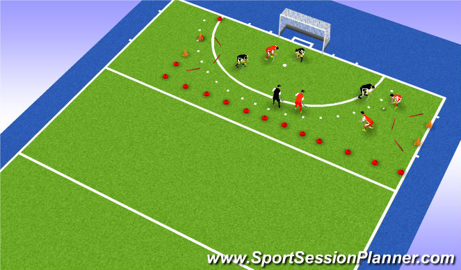 Hockey Session Plan Drill (Colour): Receiving in game 2