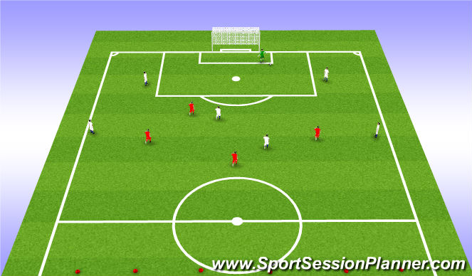 Football/Soccer Session Plan Drill (Colour): 6v4