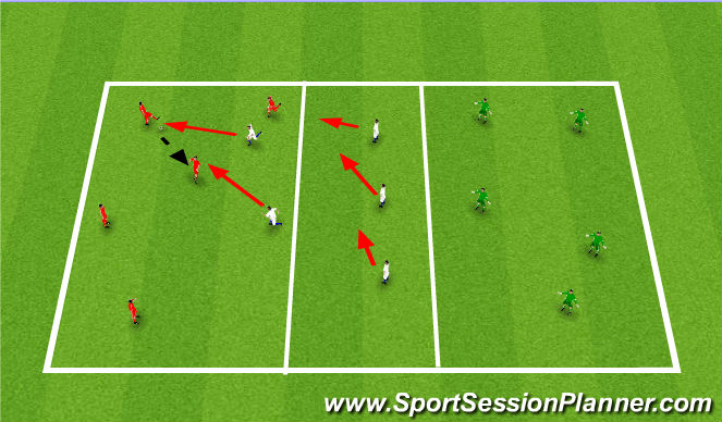 Football/Soccer Session Plan Drill (Colour): 5v2 Pressing