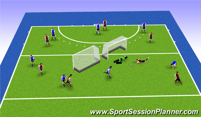 Hockey Session Plan Drill (Colour): Warm Up Game
