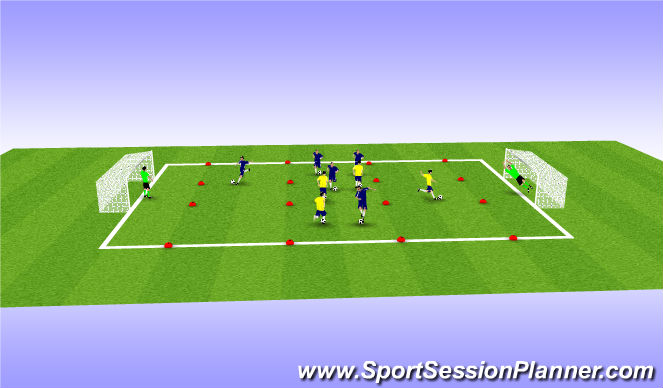 Football/Soccer Session Plan Drill (Colour): shooting #'s game