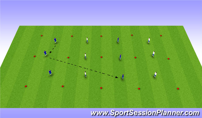 Football/Soccer Session Plan Drill (Colour): 6v6 in Zones