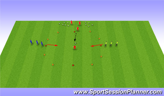 Football/Soccer Session Plan Drill (Colour): 1v2 Octagon