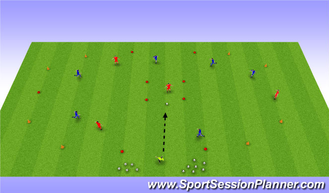 Football/Soccer Session Plan Drill (Colour): 4v6 Octagon