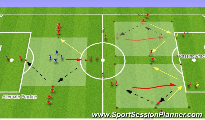 Football/Soccer Session Plan Drill (Colour): Passing Practice