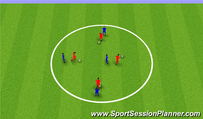 Football/Soccer Session Plan Drill (Colour): Station 1