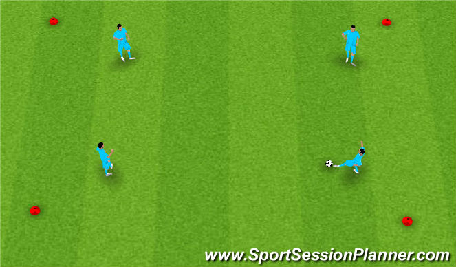 Football/Soccer Session Plan Drill (Colour): Passing in numbers