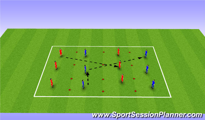 Football/Soccer Session Plan Drill (Colour): Part Practice Option 2